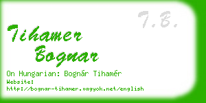 tihamer bognar business card